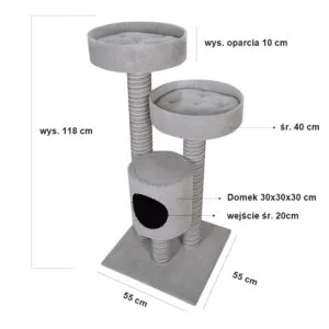 Drapak dla kota MAKSPOL nr 28 poduszki gratis różne kolory 55x55x118cm