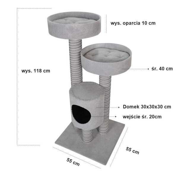 Drapak dla kota MAKSPOL nr 28 poduszki gratis różne kolory 55x55x118cm