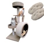 Drapak dla kota MAKSPOL nr 37 mini z kołowrotkiem różne kolory 55x55x130cm