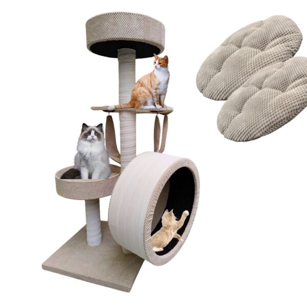 Drapak dla kota MAKSPOL nr 37 mini z kołowrotkiem różne kolory 55x55x130cm 2 Drapak dla kota MAKSPOL nr 37 mini z kołowrotkiem różne kolory 55x55x130cm