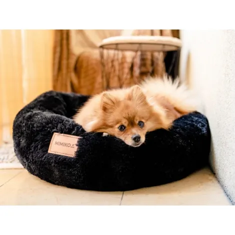 Legowisko Shaggy MIMIKO L czarne okrągłe 60cm