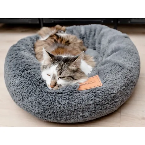 Legowisko Shaggy MIMIKO L grafitowe okrągłe 60cm