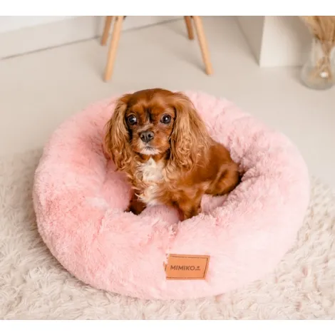 Legowisko Shaggy MIMIKO L różowe okrągłe 60cm