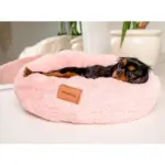 Legowisko Shaggy MIMIKO L różowe okrągłe 60cm