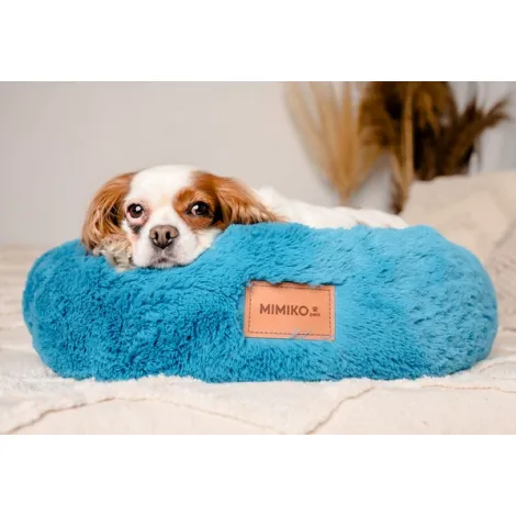 Legowisko Shaggy MIMIKO L turkusowe okrągłe 60cm