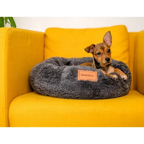 Legowisko Shaggy MIMIKO M grafitowe okrągłe 45cm