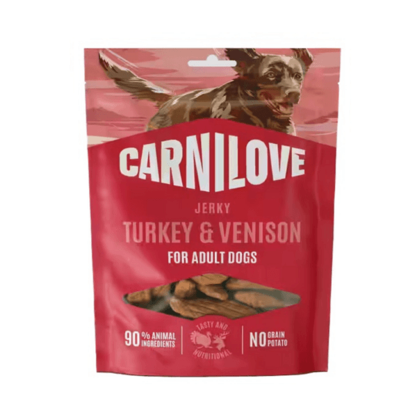 Przysmaki dla psa CARNILOVE Jerky indyk dziczyzna 100g Przysmaki dla psa CARNILOVE Jerky indyk dziczyzna 100g