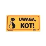 Tabliczka ostrzegawcza DINGO PCV uwaga kot 10x20cm