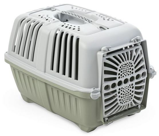 Transporter dla kota marki YARRO pratiko plastik zielono szary