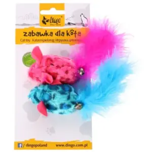 Zabawka dla kota DINGO kolorowe myszki 2 szt