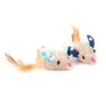 Zabawka dla kota DINGO lniane myszki 2 szt