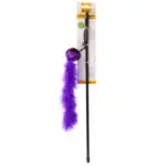 Zabawka dla kota DINGO wędka piłka z ogonem fiolet