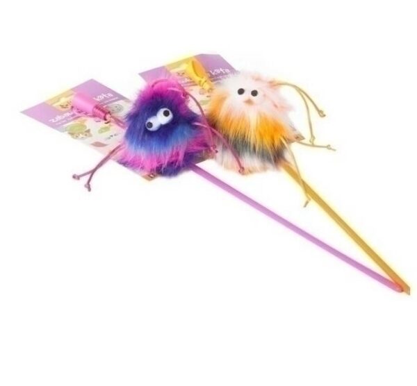 Zabawka dla kota DINGO wędka spike pomarańcz