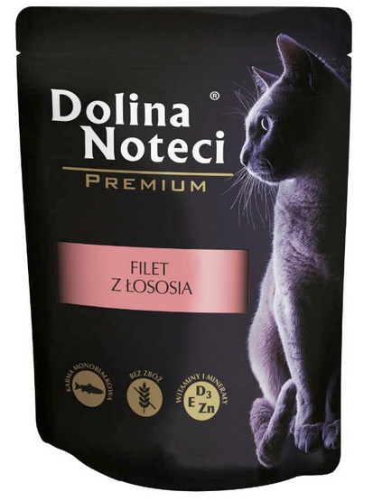 Karma dla kota DOLINA NOTECI filet z łososia 85g Karma dla kota DOLINA NOTECI filet z łososia 85g