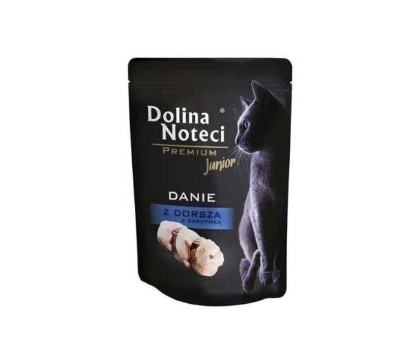 Karma dla kota DOLINA NOTECI junior danie dorsz sardynka 85g Karma dla kota DOLINA NOTECI junior danie dorsz sardynka 85g