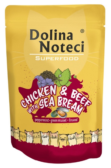 Karma dla kota DOLINA NOTECI superfood kurczak wołowina dorada 85g