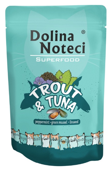 Karma dla kota DOLINA NOTECI superfood pstrąg tuńczyk 85g Karma dla kota DOLINA NOTECI superfood pstrąg tuńczyk 85g