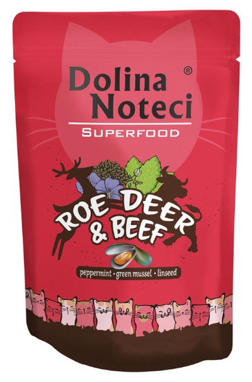 Karma dla kota DOLINA NOTECI superfood sarna wołowina 85g