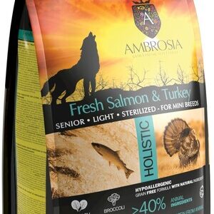 Karma dla psa AMBROSIA Mini Senior Świeży Łosoś i Indyk 1.5kg