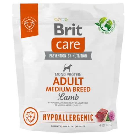 Karma dla psa BRIT CARE hypoallergenic adult medium jagnięcina 1kg
