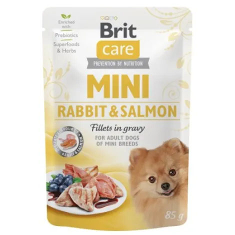Karma dla psa BRIT CARE mini królik łosoś 85g