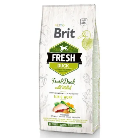 Karma dla psa BRIT FRESH adult active kaczka proso 12kg