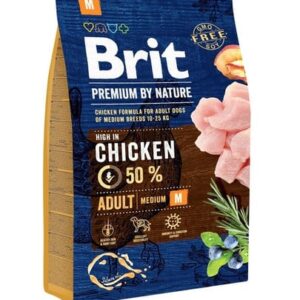 Karma dla psa BRIT premium by nature adult M 3kg
