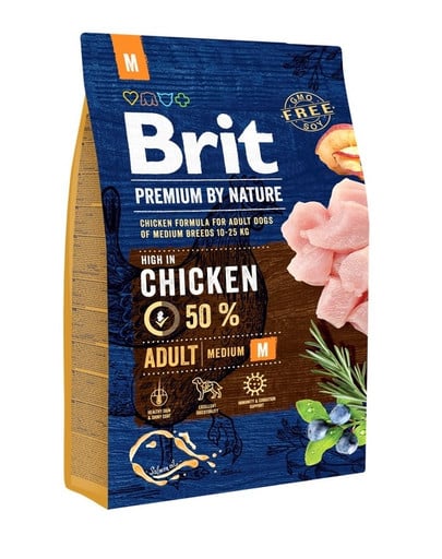 Karma dla psa BRIT premium by nature adult M 3kg Karma dla psa BRIT premium by nature adult M 3kg