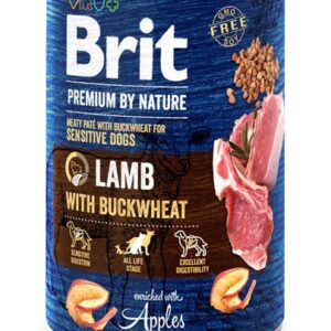 Karma dla psa BRIT premium by nature jagnięcina gryka 400g