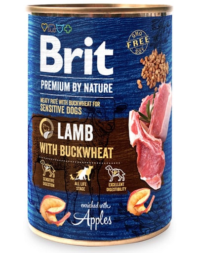 Karma dla psa BRIT premium by nature jagnięcina gryka 400g