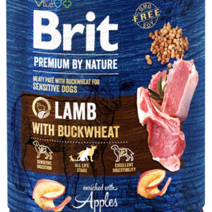 Karma dla psa BRIT premium by nature jagnięcina gryka 800g