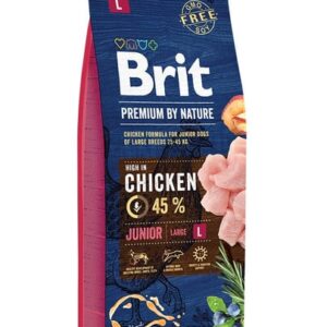 Karma dla psa BRIT premium by nature junior L 15kg