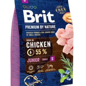 Karma dla psa BRIT premium by nature junior S 3kg