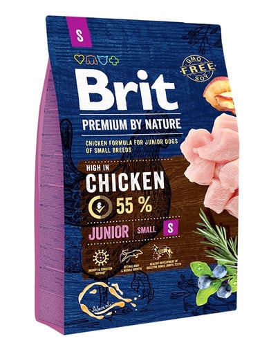 Karma dla psa BRIT premium by nature junior S 3kg