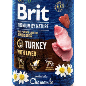 Karma dla psa BRIT premium by nature junior indyk wątroba 400g