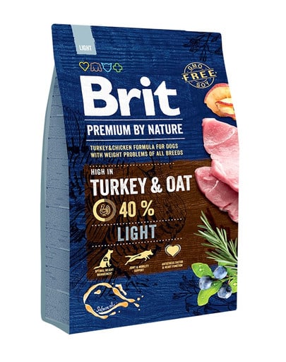 Karma dla psa BRIT premium by nature light 3kg