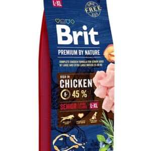Karma dla psa BRIT premium by nature senior L-XL 15kg