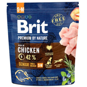 Karma dla psa BRIT premium by nature senior S-M 1kg