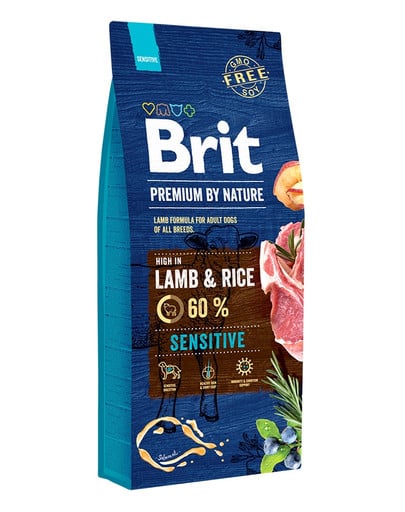 Karma dla psa BRIT premium by nature sensitive jagnięcina 15kg