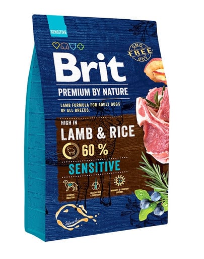 Karma dla psa BRIT premium by nature sensitive jagnięcina 3kg