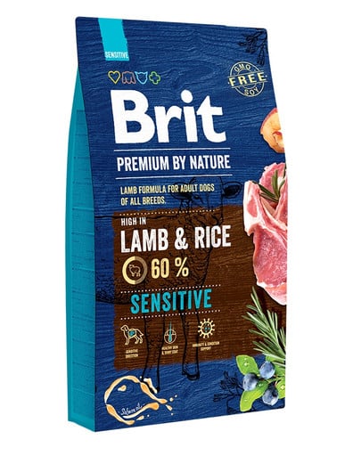 Karma dla psa BRIT premium by nature sensitive jagnięcina 8kg