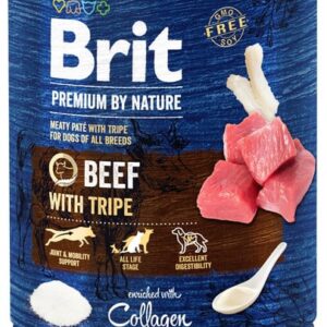 Karma dla psa BRIT premium by nature wołowina flaki 800g