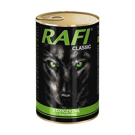 Karma dla psa RAFI dzik marchew w sosie 1240g