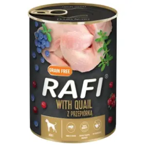 Karma dla psa RAFI przepiórka borówka żurawina 400g