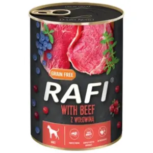 Karma dla psa RAFI wołowina borówka żurawina 400g