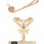 Komplet PETSORIES smycz szelki sygn beżowy