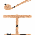 Komplet PETSORIES smycz szelki teddy beżowe