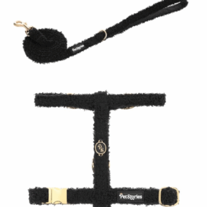 Komplet PETSORIES smycz szelki teddy czarne