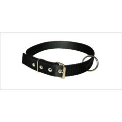 Obroża dla psa CHABA podwójna taśma+kółko 30-75cm czarna Obroża dla psa CHABA podwójna taśma+kółko 30-75cm czarna