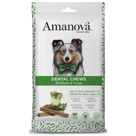 Przysmaki dla psa AMANOVA Dental Chews Medium Large 180g Przysmaki dla psa AMANOVA Dental Chews Medium Large 180g